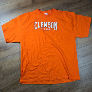 Vintage Clemson Tigers T Shirt XL Orange NCAA Football Fan Gear Graphic